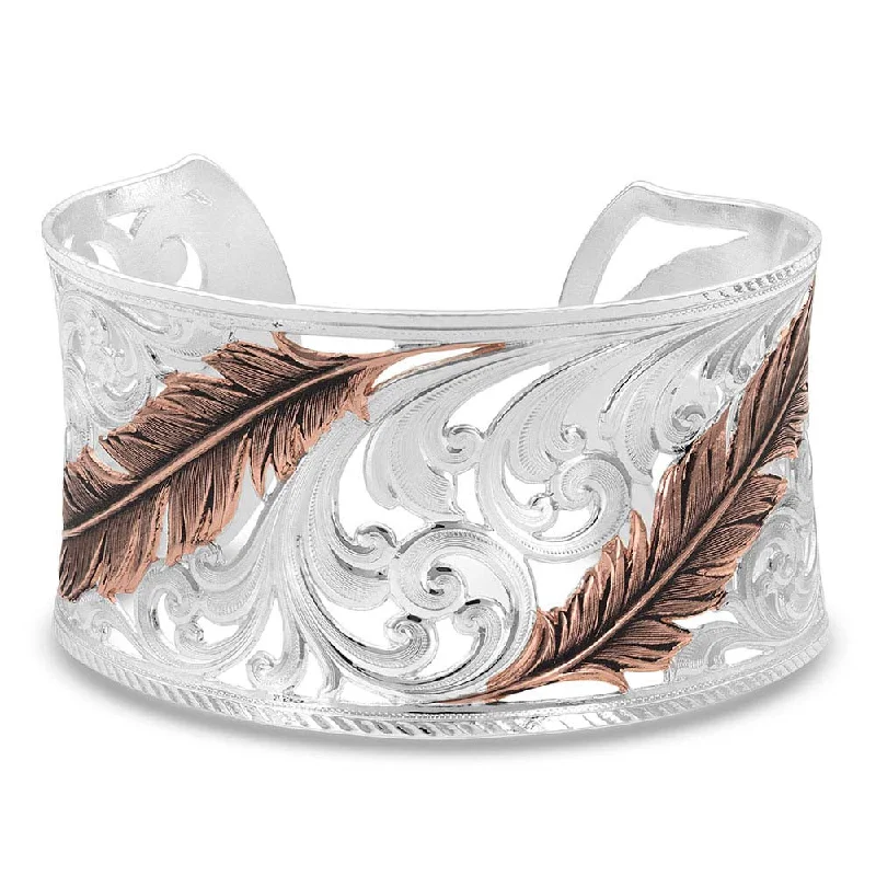 bracelets trendy 2025 -Heavenly Whispers Feather Cuff Bracelet