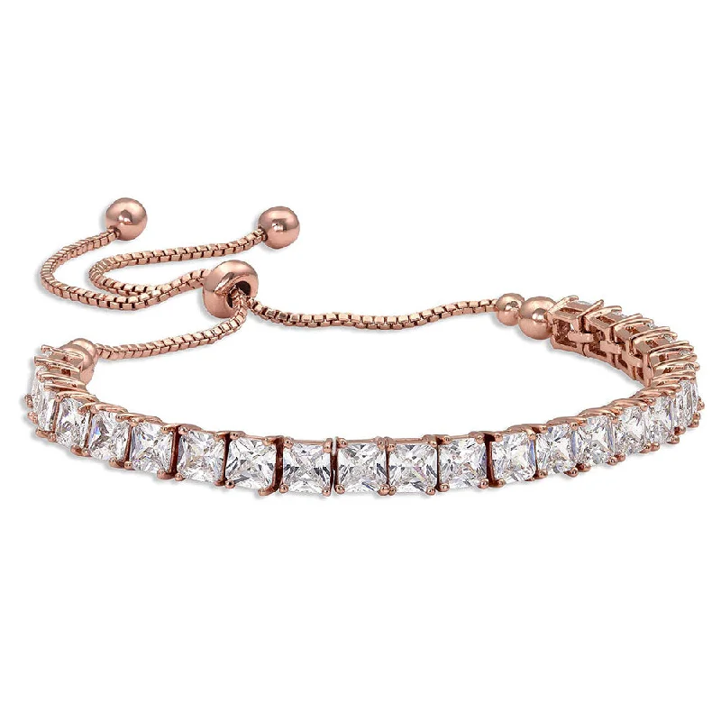 bracelets for young women -Squarely a Rose Gold Tennis Bolo Bracelet