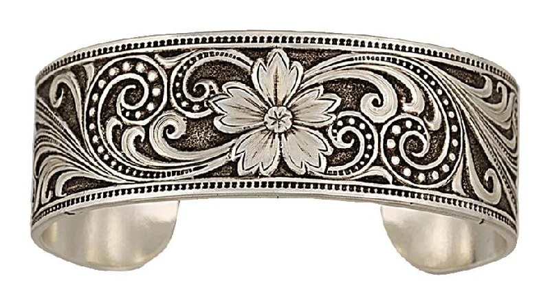 bracelets delicate design -Western Lace Whisper Garden Cuff Bracelet