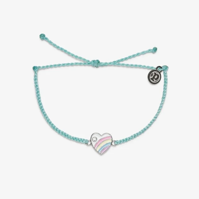 bracelets for birthday gift -Pastel Vintage Heart Silver Bracelet