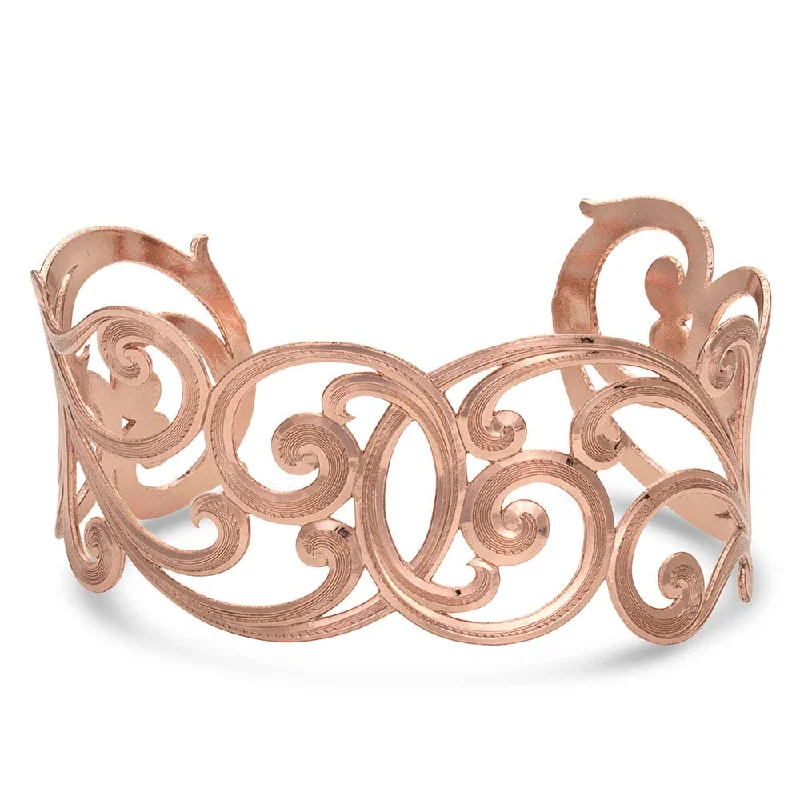 bracelets for trendy women -No Boundaries Rose Riligree Scroll Bracelet