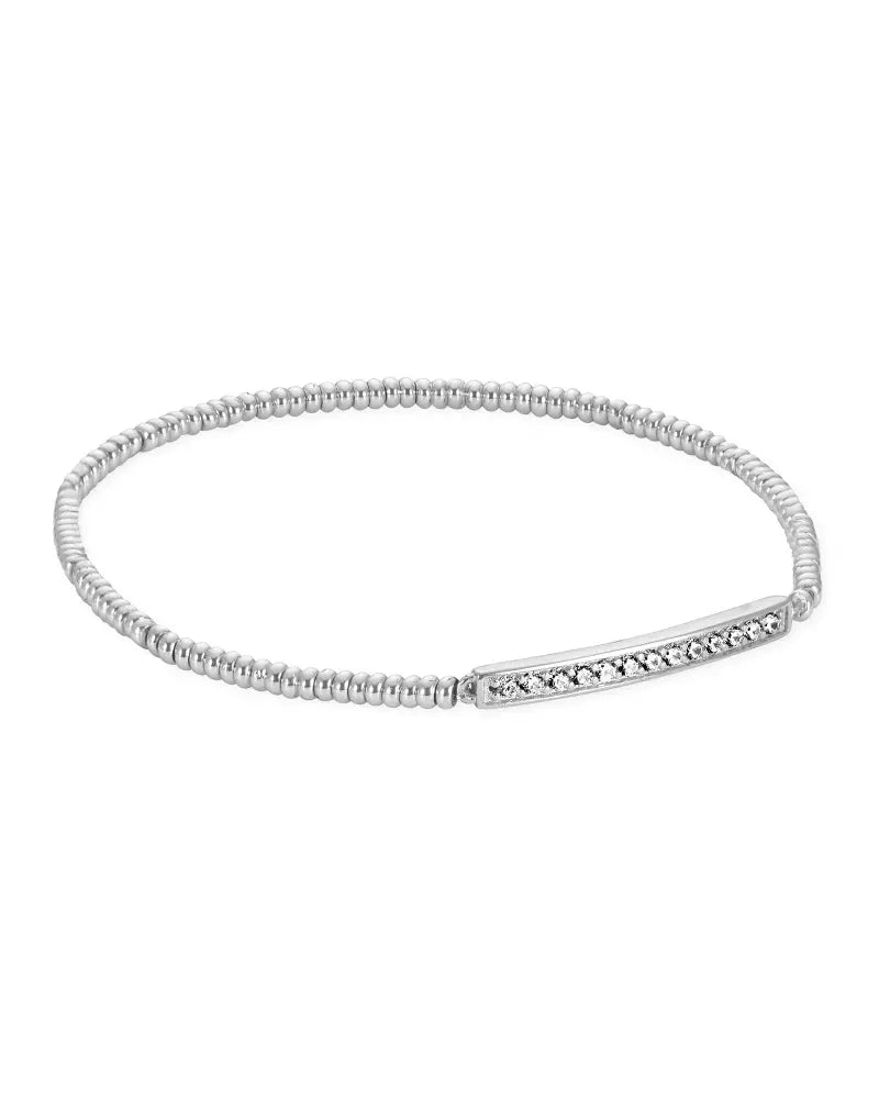 bracelets with zircon shine -Kendra Scott Addison Stretch Bracelet Rhod Metal