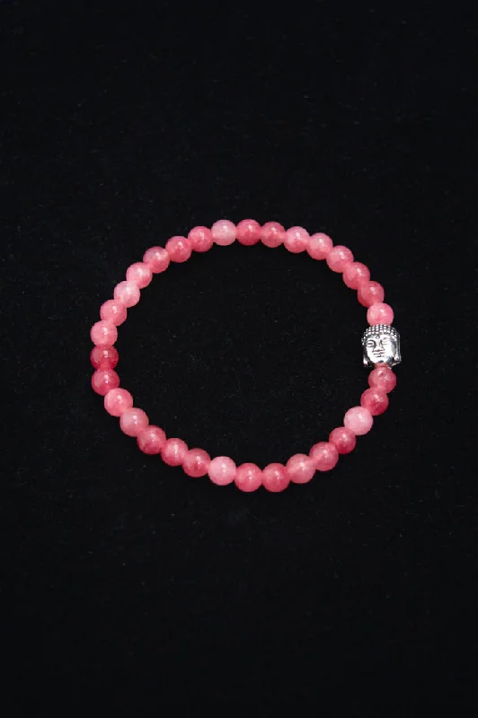 bracelets for holiday gift -Rose Quartz Buddha Bracelet