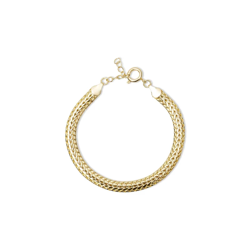 bracelets with blue sapphire -The Bianca Braided Link Bracelet | 18KT Gold Vermeil