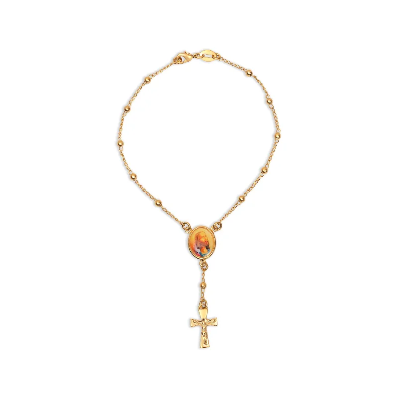 bracelets thin elegant -The Christo Rosary Bracelet | 18KT Gold Vermeil