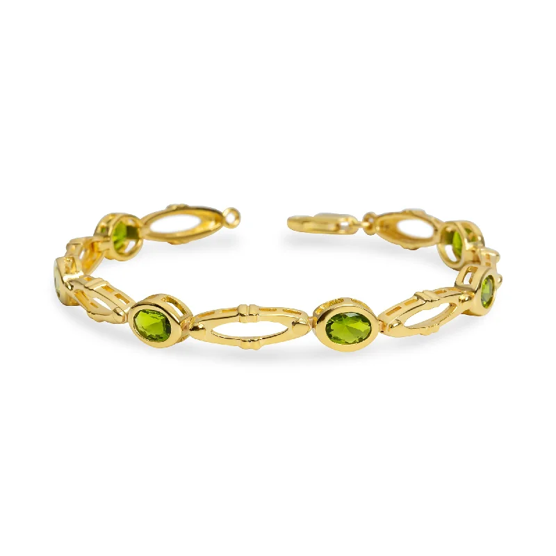 bracelets timeless beauty -The Green Oval Vedra Link Bracelet | Sterling Silver