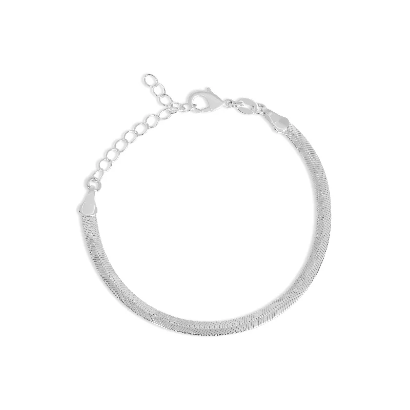 bracelets for prom night -The Silver Flat Chain Bracelet | Sterling Silver