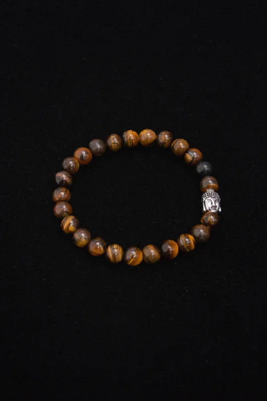 bracelets for beach wear -Tiger Eye Buddha Bracelet